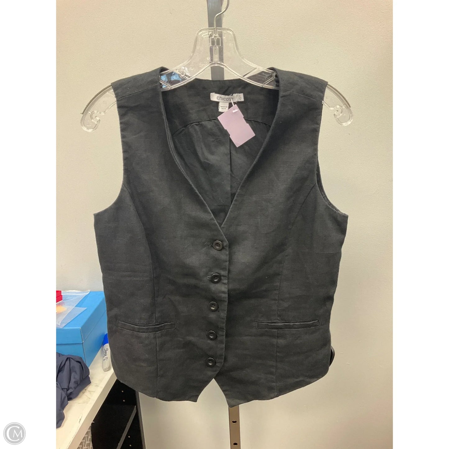 Top Sleeveless By Chicos In Black, Size: S