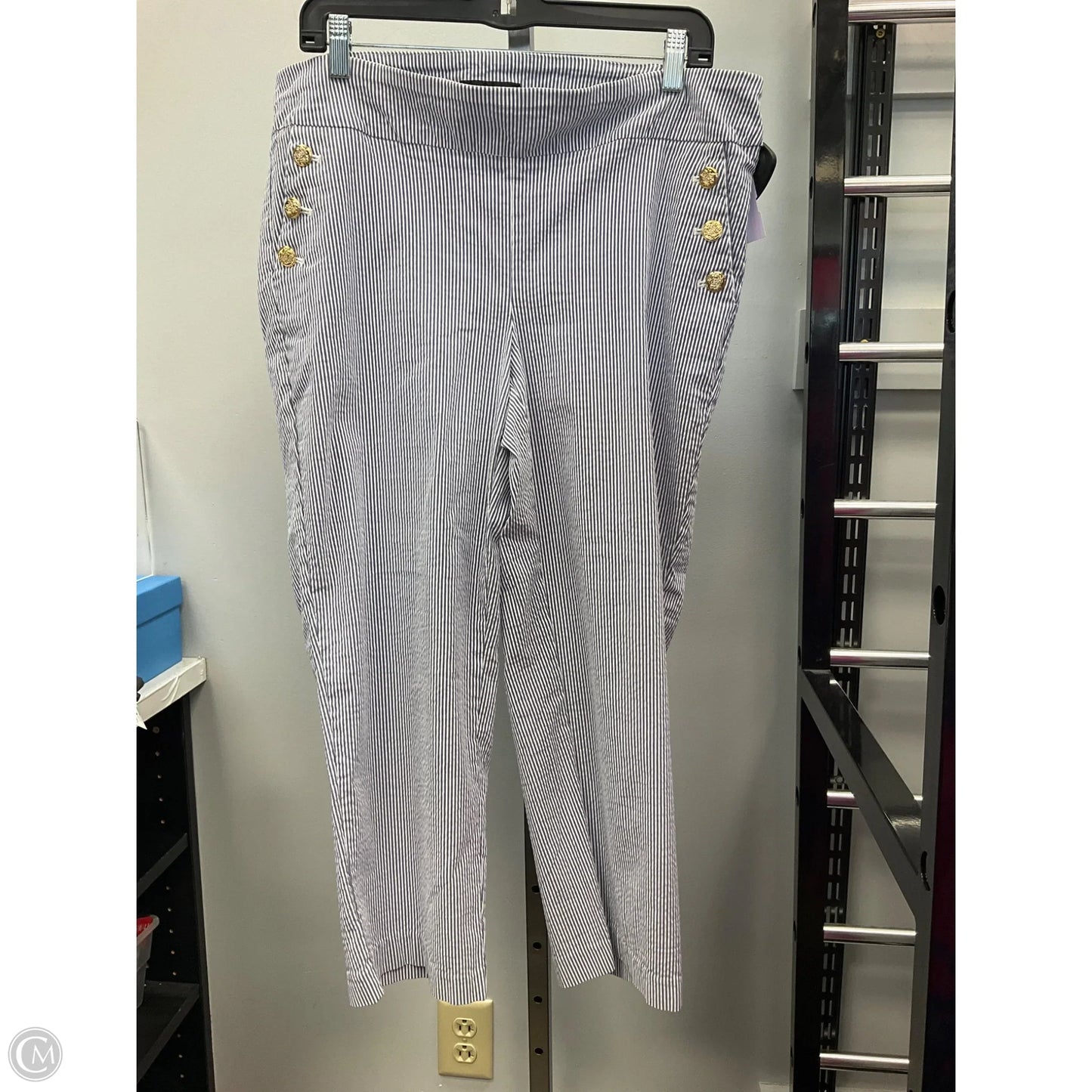 Pants Cropped By Counterparts In Striped Pattern, Size: 1x