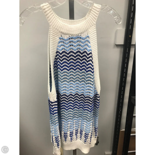 Top Sleeveless By Loft In Blue & White, Size: Xxl