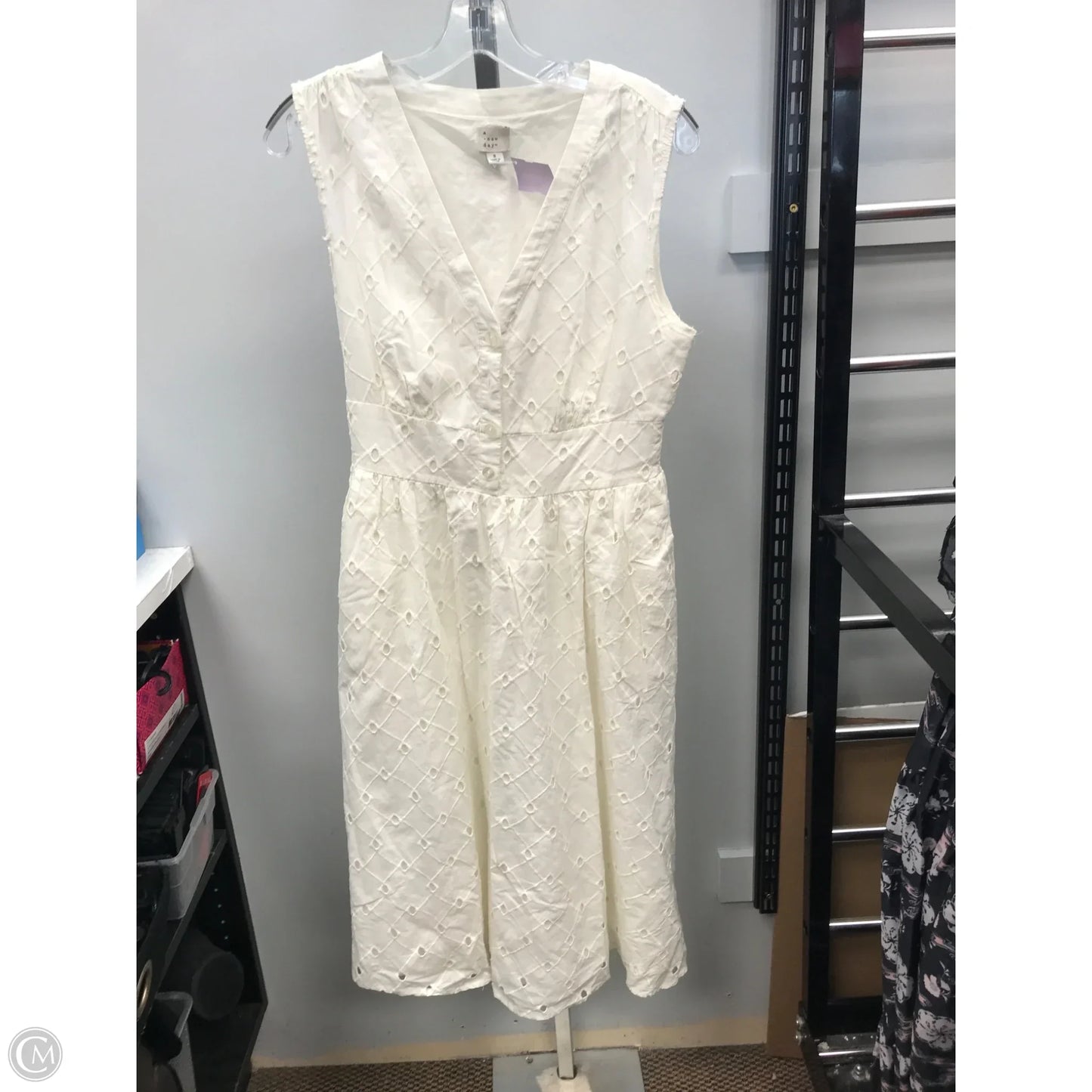 Dress Casual Midi By A New Day In Cream, Size: S