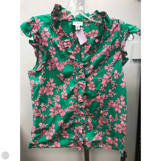 Top Sleeveless By J. Crew In Green & Pink, Size: Xs