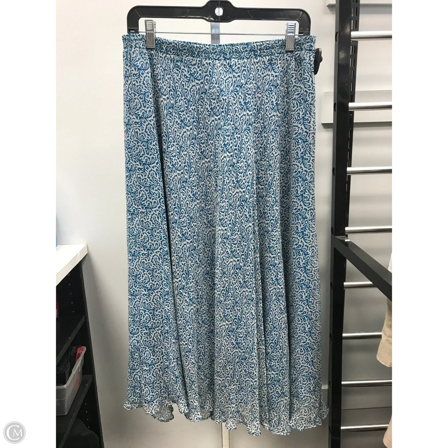 Skirt Midi By Coldwater Creek In Blue & Grey, Size: Mp
