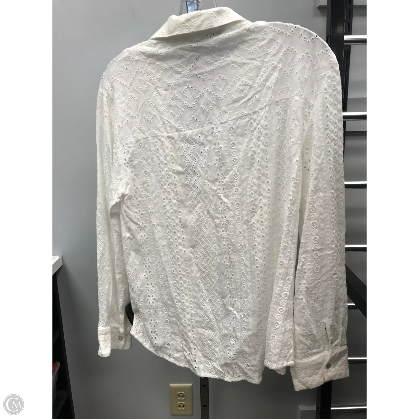 Top Long Sleeve By Zara In Cream, Size: S