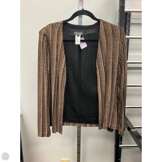 Cardigan Designer By Xscape In Black & Gold, Size: M