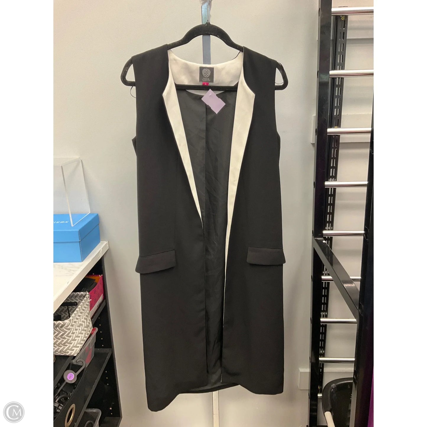 Cardigan By Vince Camuto In Black & White, Size: Xs