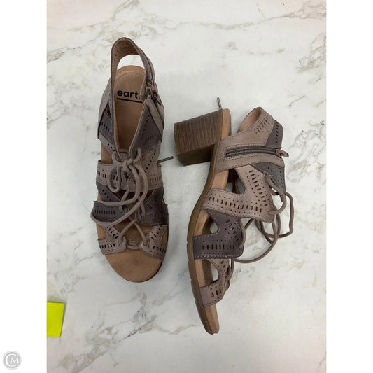 Sandals Heels Block By Earth In Taupe, Size: 8.5