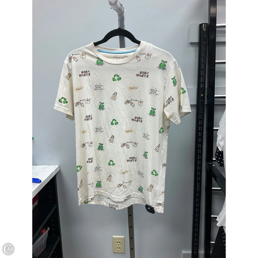 Top Short Sleeve Basic By Clothes Mentor In Cream, Size: M