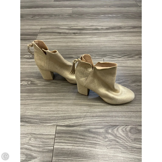 Boots Ankle Heels By Aldo In Gold, Size: 8