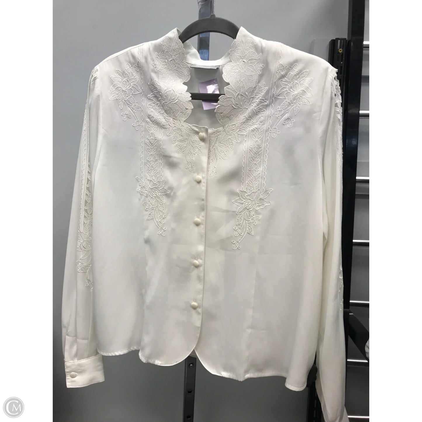 Top Long Sleeve By Blair In Cream, Size: M