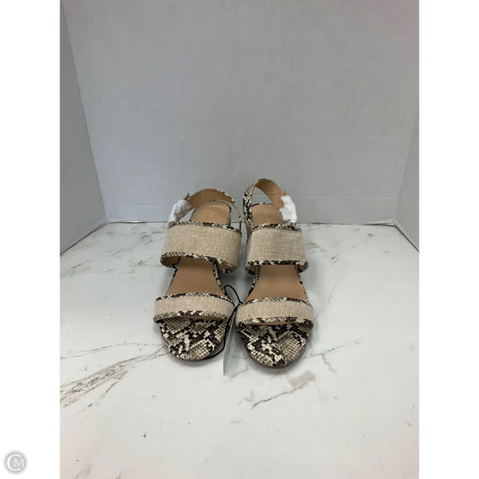 Sandals Heels Block By Ann Taylor In Snakeskin Print, Size: 9