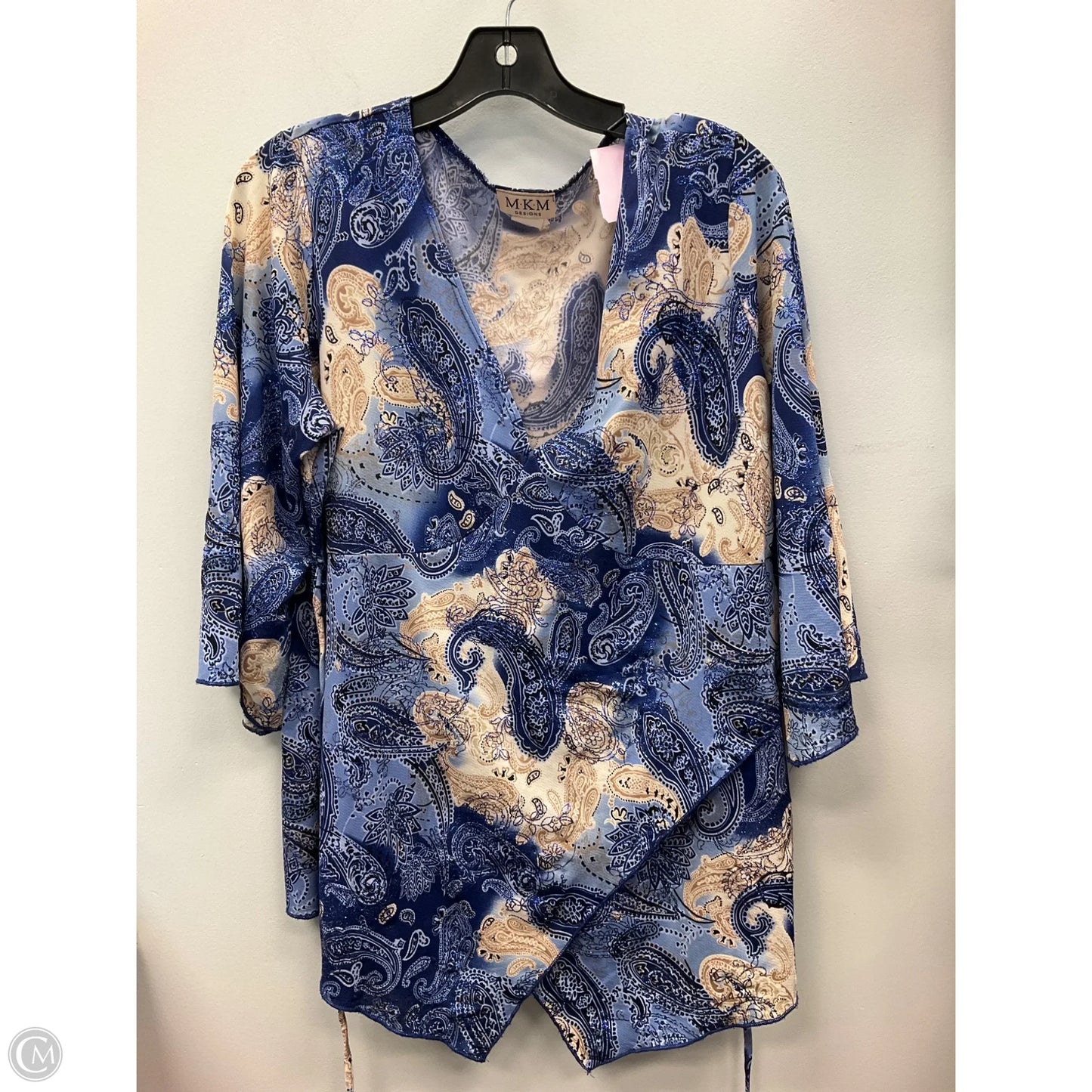 Top Short Sleeve By Mkm Designs In Paisley Print, Size: 1x