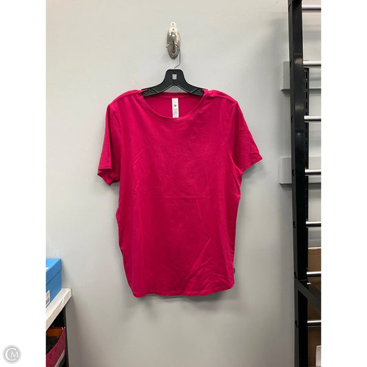 Athletic Top Short Sleeve By Lululemon In Pink, Size: 12