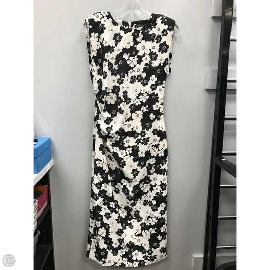 Dress Party Midi By Ann Taylor In Black & Cream, Size: 2