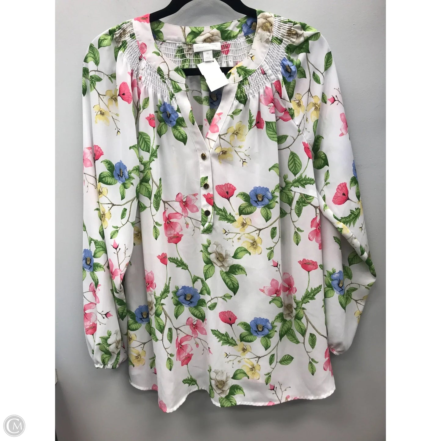 Top Long Sleeve By Charter Club In Floral Print, Size: 0x
