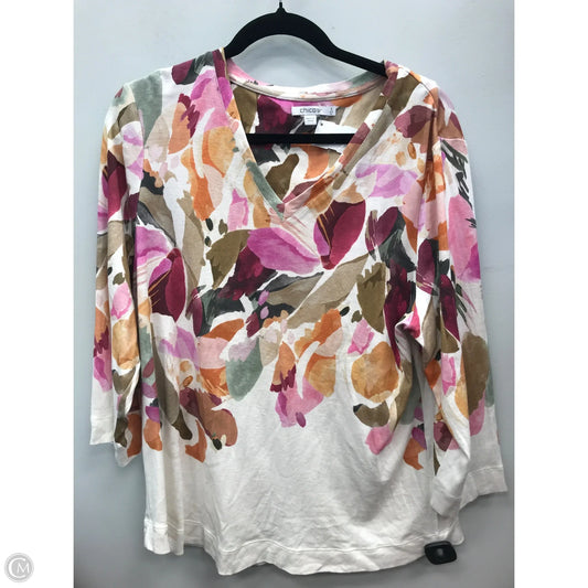 Top 3/4 Sleeve By Chicos In Multi-colored, Size: Xl