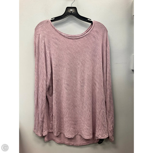 Top Long Sleeve By Apt 9 In Pink, Size: 2x
