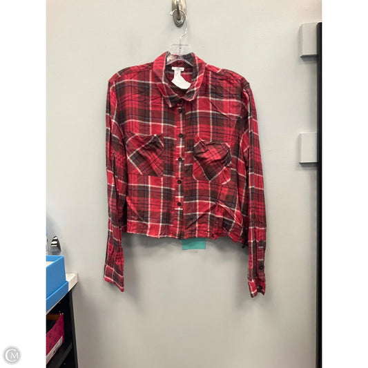Top Long Sleeve By Bp In Plaid Pattern, Size: Xl