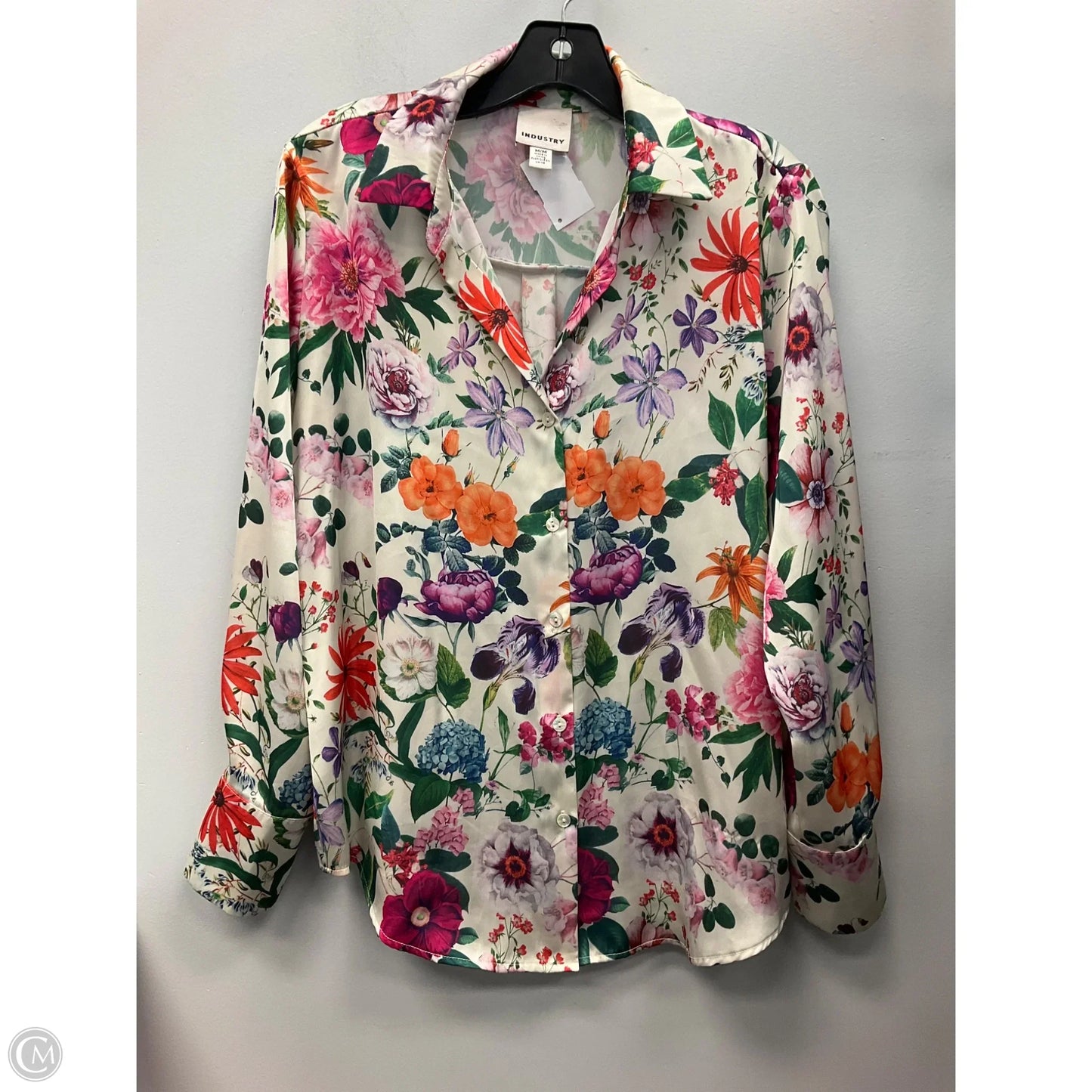 Top Long Sleeve By Industry In Floral Print, Size: M