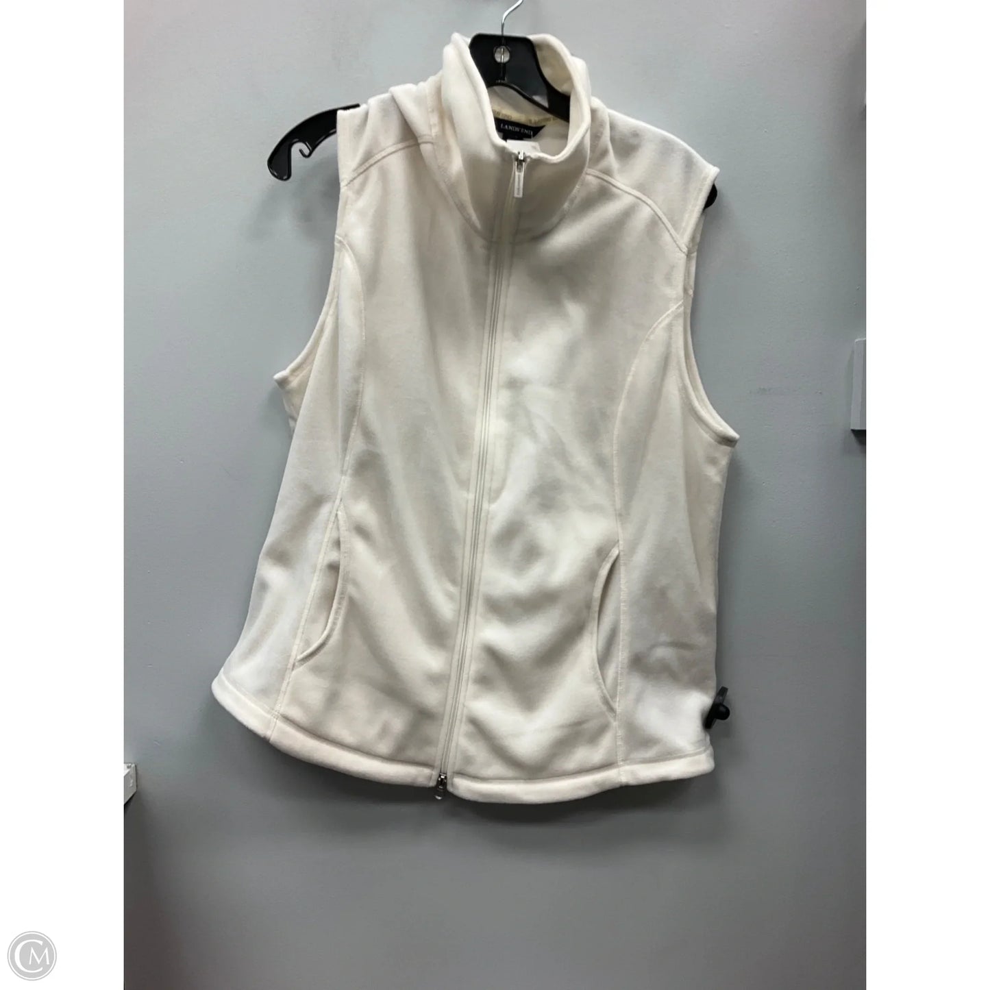 Vest Fleece By Lands End In Cream, Size: L