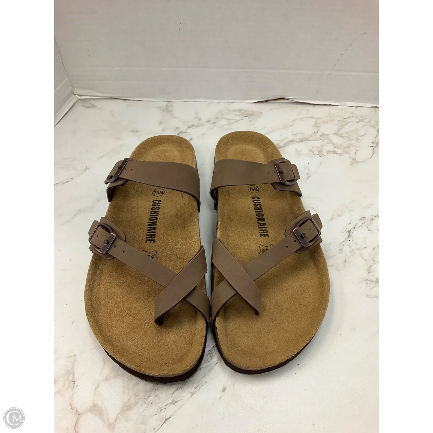 Sandals Flats By Cushionaire In Brown, Size: 7.5