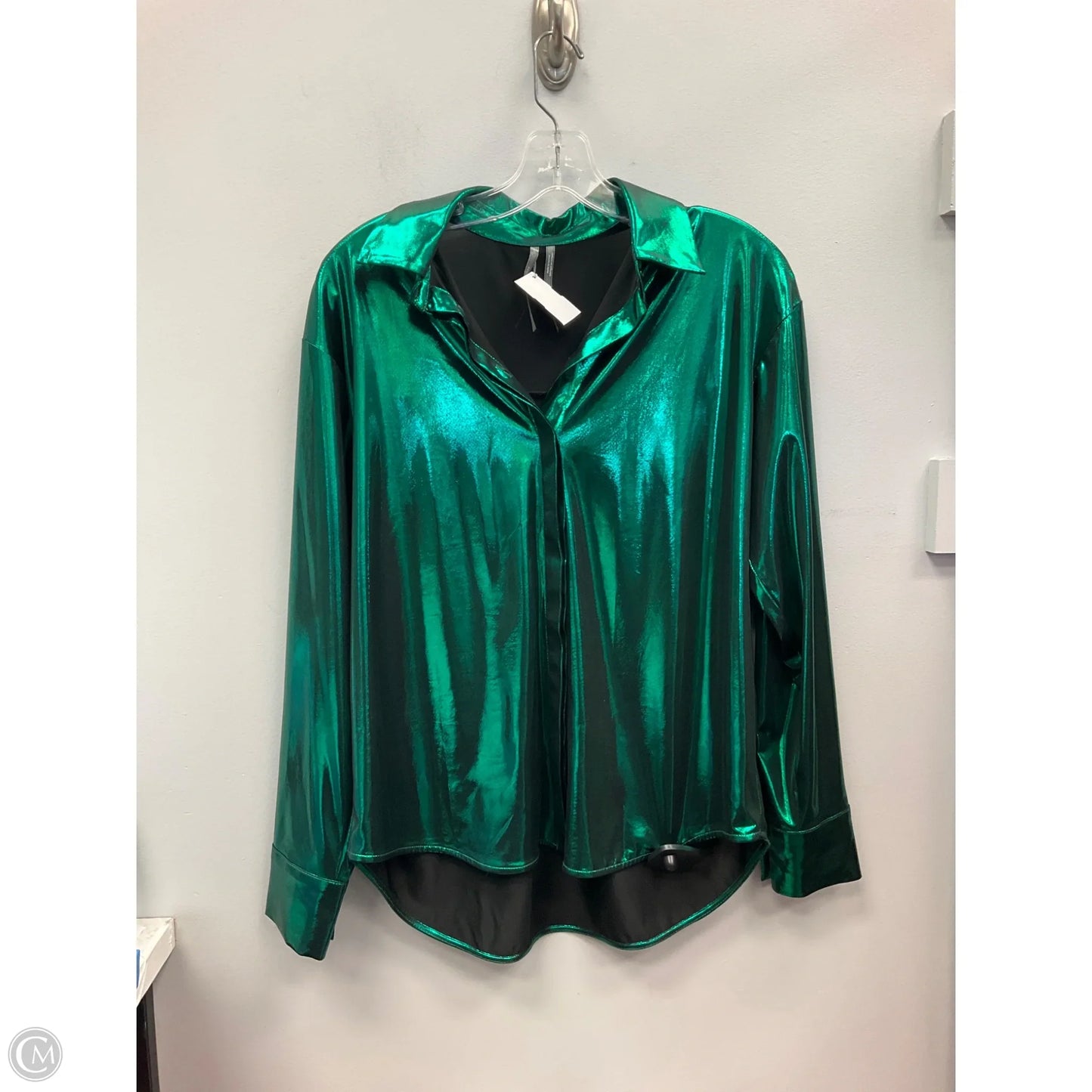 Top Long Sleeve By Anthropologie In Green, Size: S