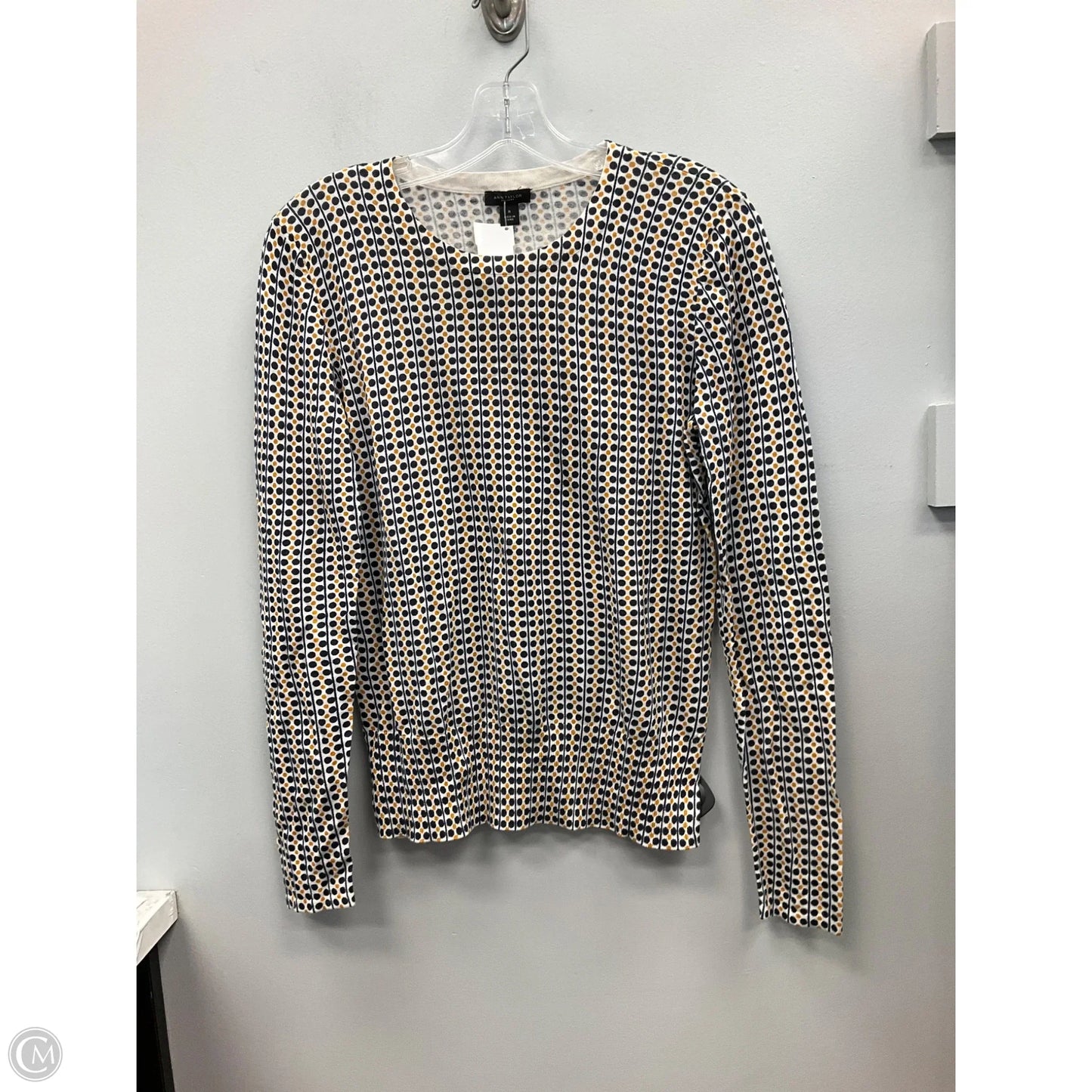Top Long Sleeve By Ann Taylor In Geometric Pattern, Size: M