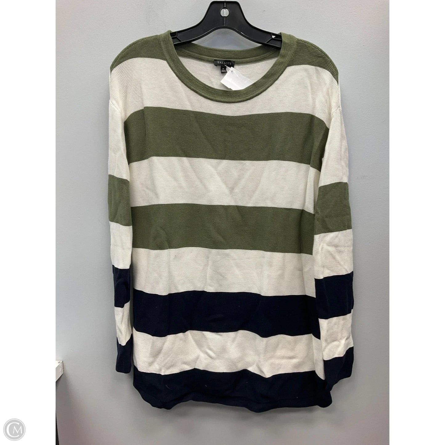 Top Long Sleeve By Talbots In Striped Pattern, Size: M