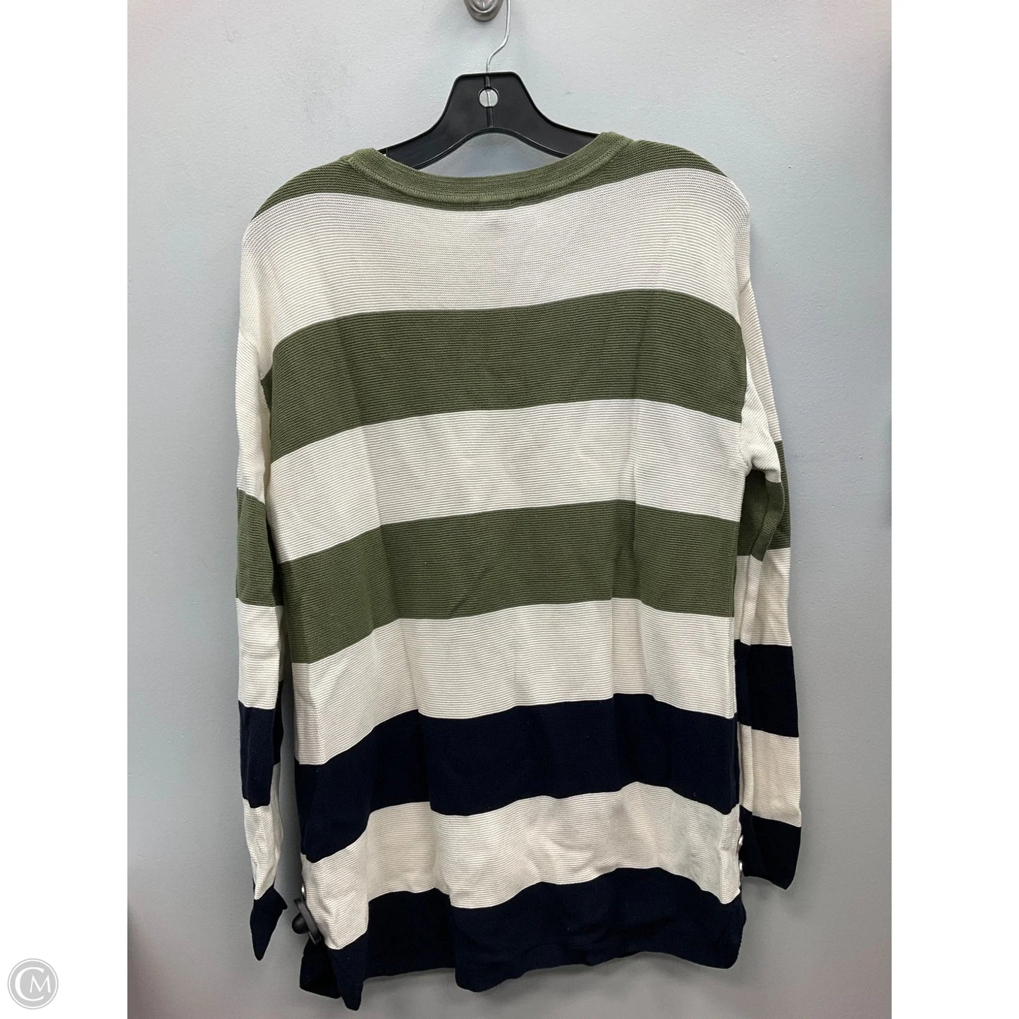 Top Long Sleeve By Talbots In Striped Pattern, Size: M