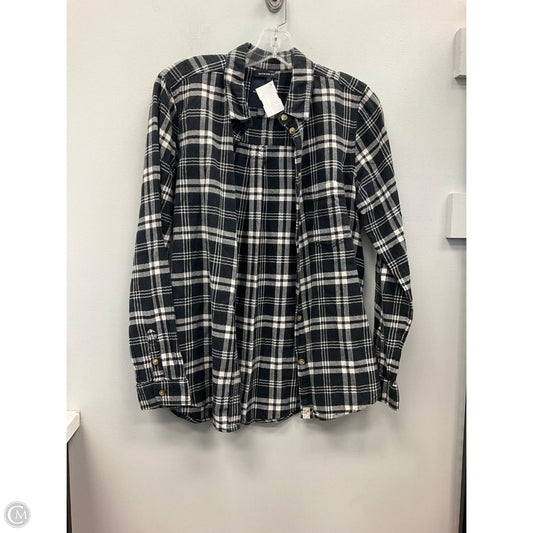 Top Long Sleeve By American Eagle In Plaid Pattern, Size: M