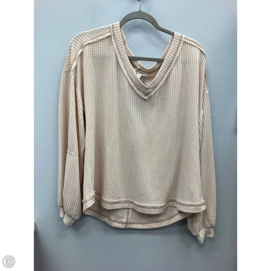 Top Long Sleeve By Blu Pepper In Cream, Size: L