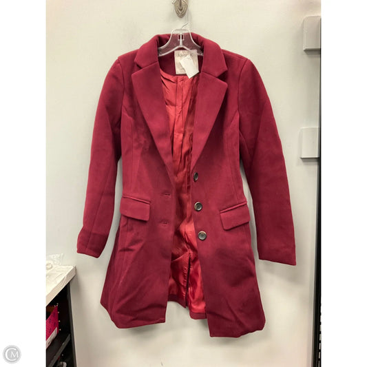 Coat Peacoat By Allegra K In Maroon, Size: Xs