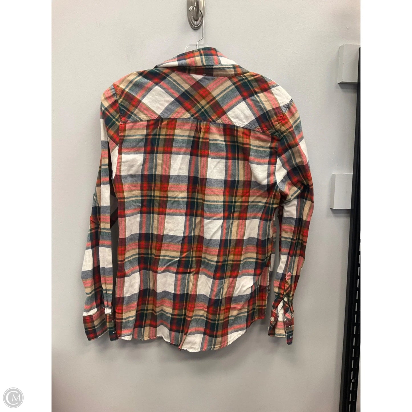 Top Long Sleeve By J. Crew In Plaid Pattern, Size: M