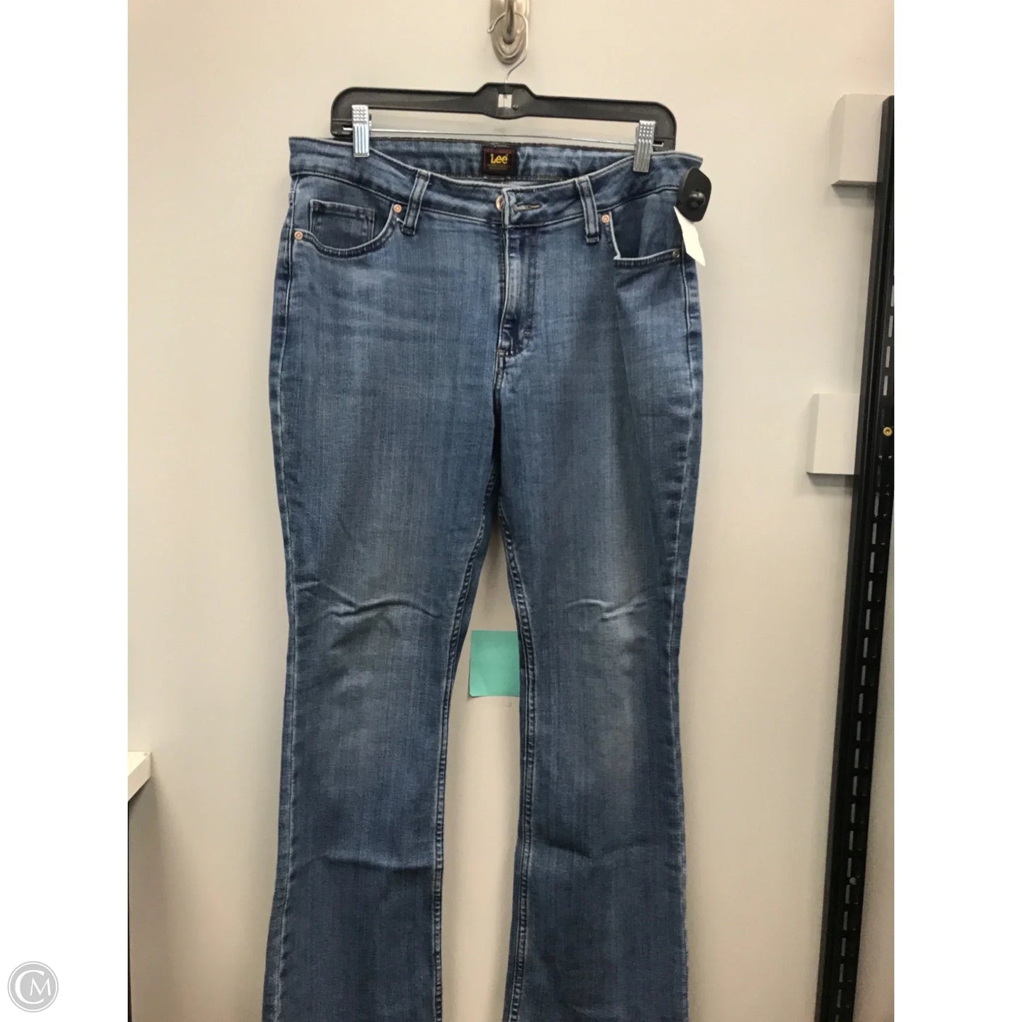 Jeans Boot Cut By Lee In Blue Denim, Size: 14p