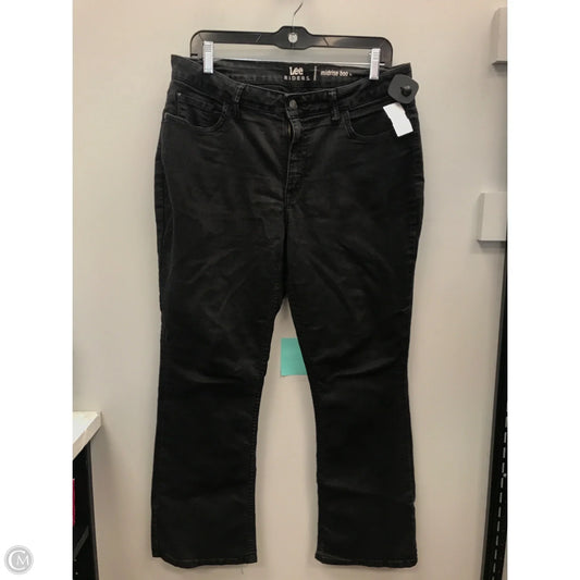 Jeans Boot Cut By Lee In Black Denim, Size: 14p