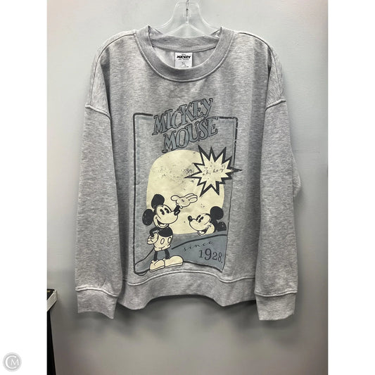 Sweatshirt Crewneck By Disney In Grey, Size: L