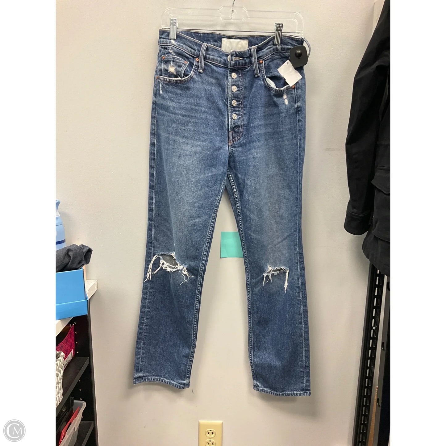 Jeans Straight By Mother Jeans In Blue Denim, Size: 6