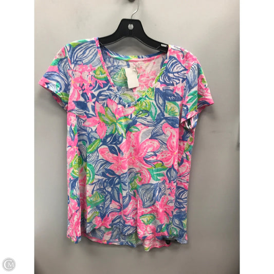 Top Short Sleeve Designer By Lilly Pulitzer In Multi-colored, Size: M