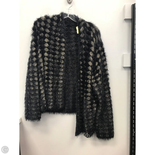 Sweater Cardigan By Alfani In Black & Gold, Size: Xxl