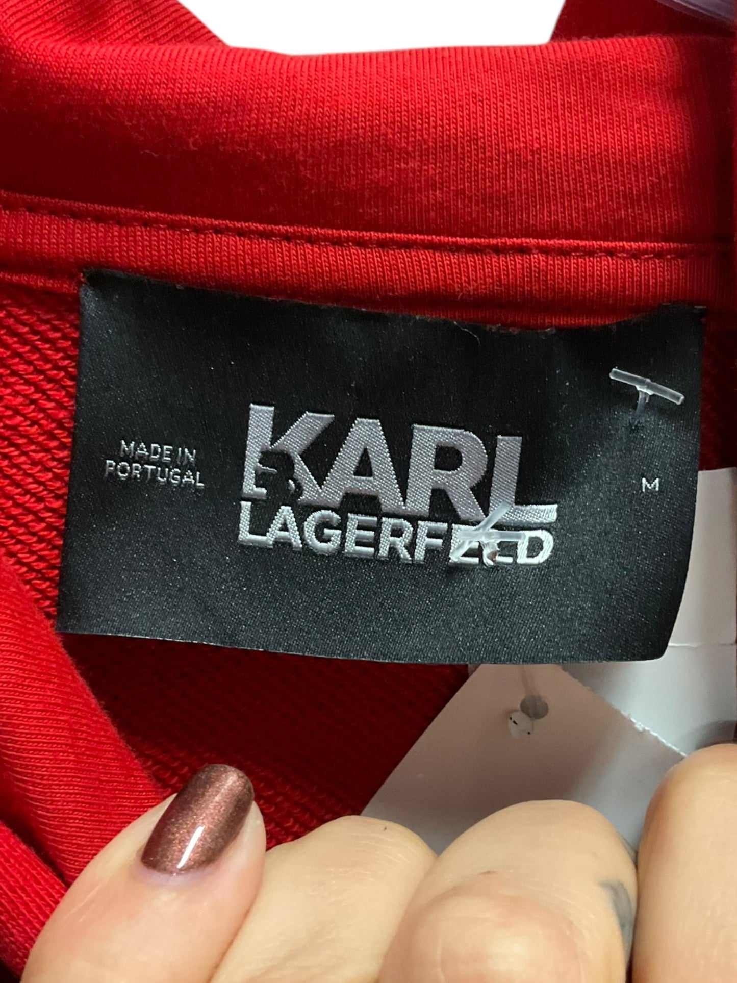 Sweatshirt Designer By Karl Lagerfeld In Red & White, Size: Mp