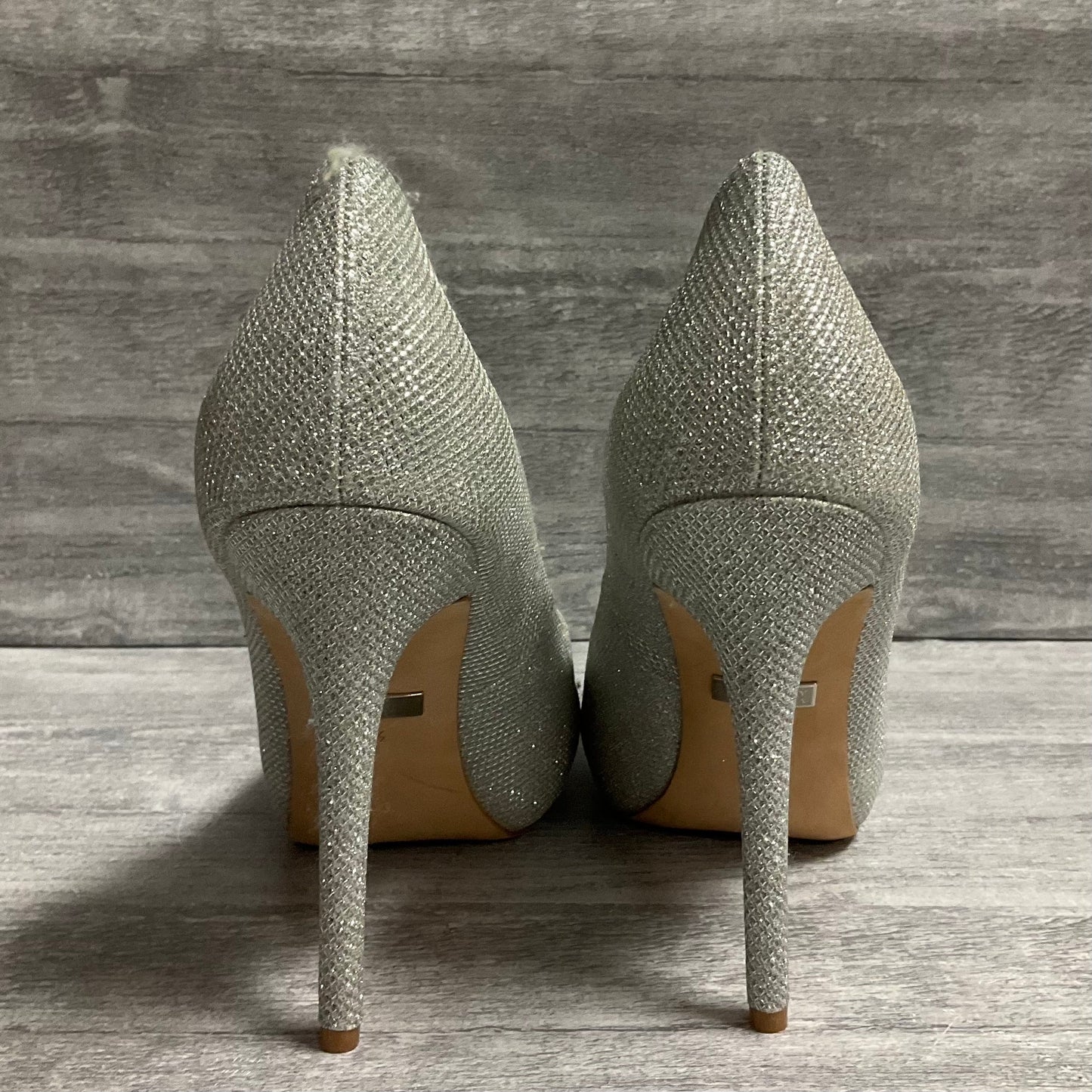 Shoes Heels Stiletto By Badgley Mischka In Silver, Size: 9.5