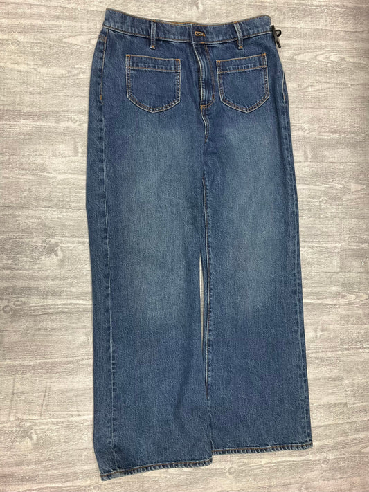 Jeans Wide Leg By Ann Taylor In Blue Denim, Size: 8p