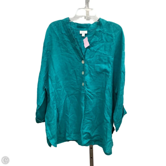 Top 3/4 Sleeve By Pure Jill In Teal, Size: 2x
