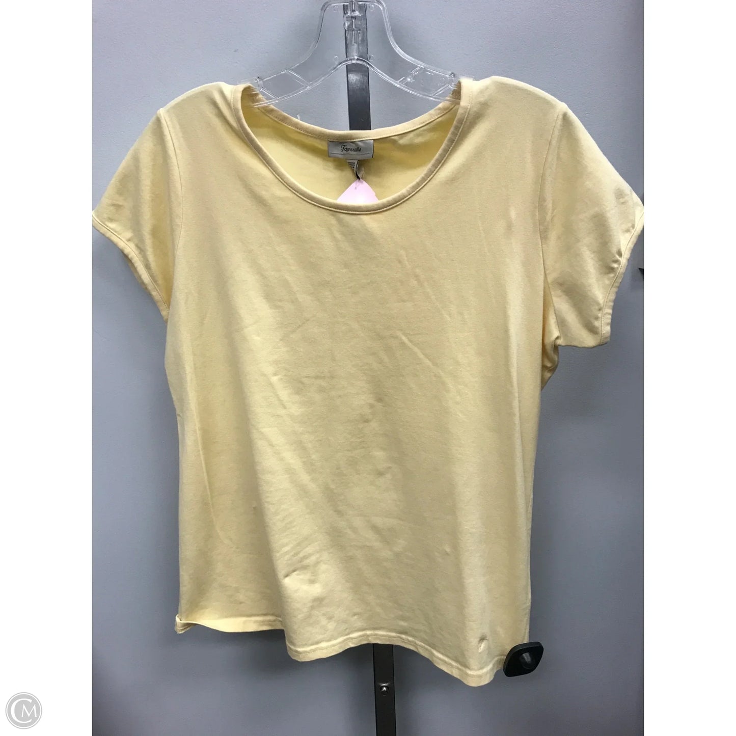 Top Short Sleeve Designer By Facconnable In Yellow, Size: S