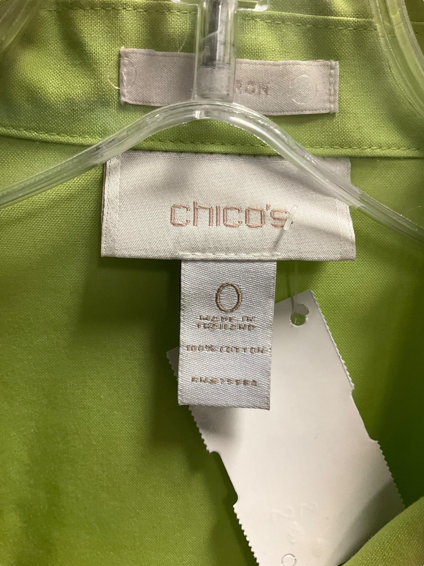 Top Long Sleeve By Chicos In Green, Size: S