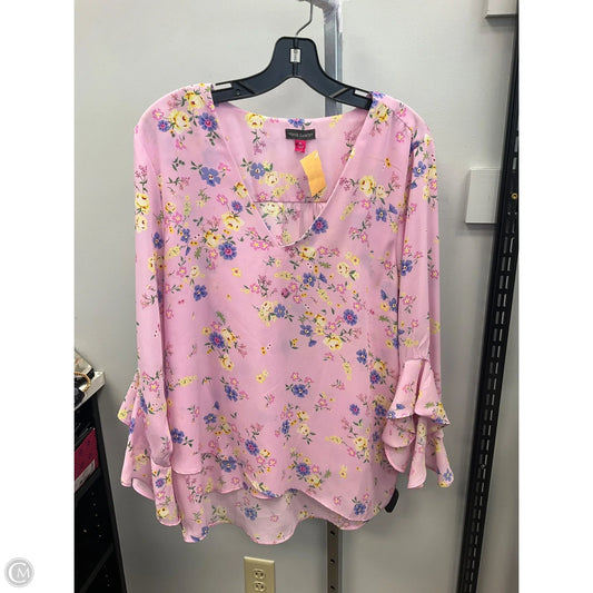 Top Long Sleeve By Vince Camuto In Pink, Size: Xl