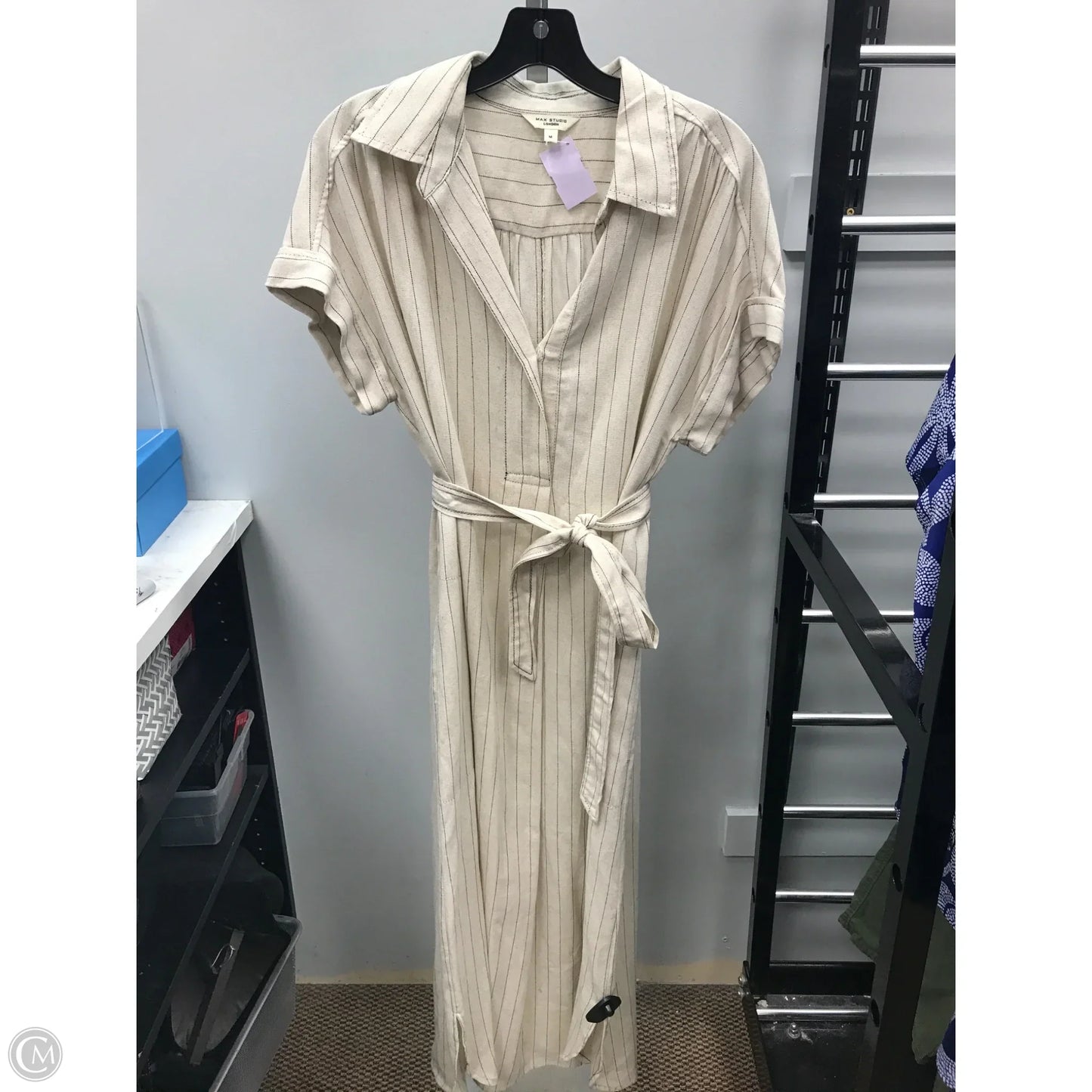 Dress Casual Midi By Max Studio In Cream, Size: M