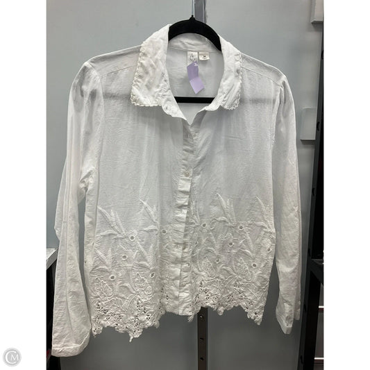 Top Long Sleeve By Joie In White, Size: M