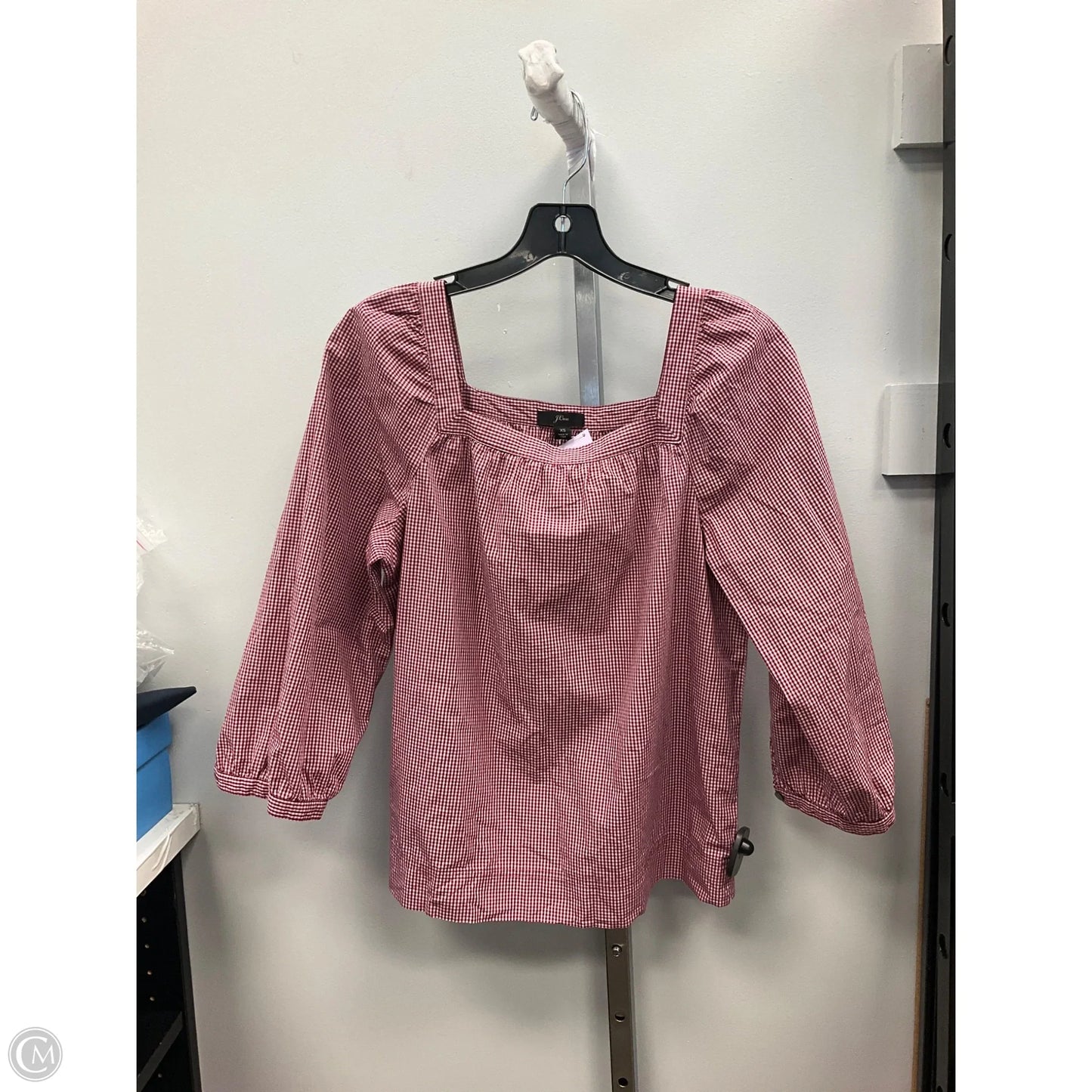 Top 3/4 Sleeve By J. Crew In Red & White, Size: Xs