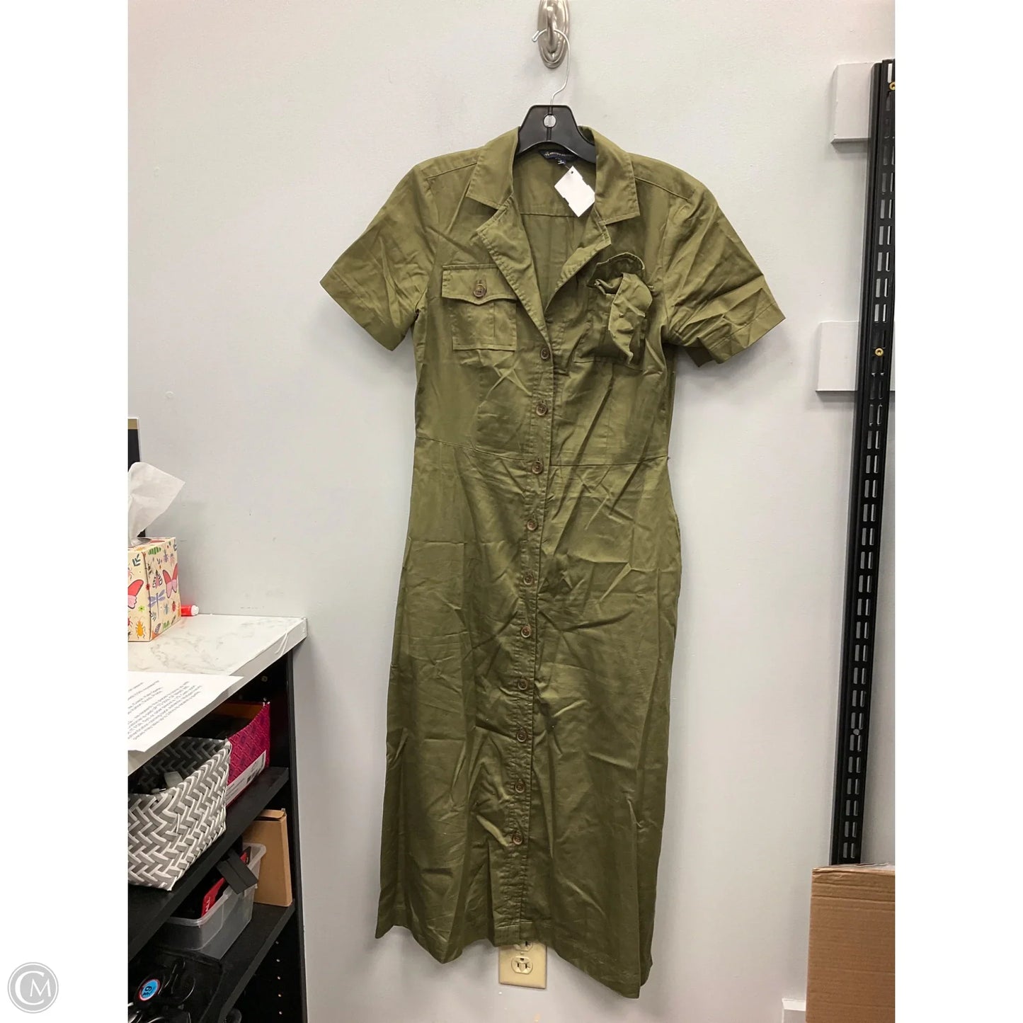 Dress Casual Midi By Brooks Brothers In Green, Size: 2