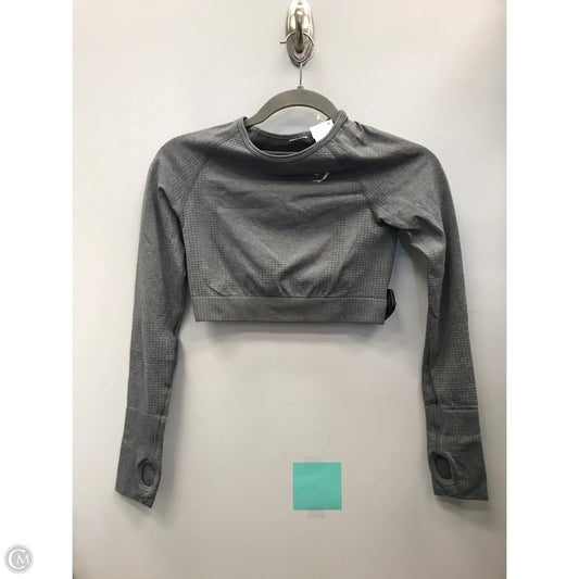 Athletic Top Long Sleeve Crewneck By Gym Shark In Grey, Size: S